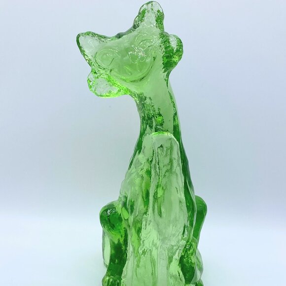 Fenton Other - Fenton Glass Apple Green Alley Cat Figurine by Mosser Glass 11.0" A263
